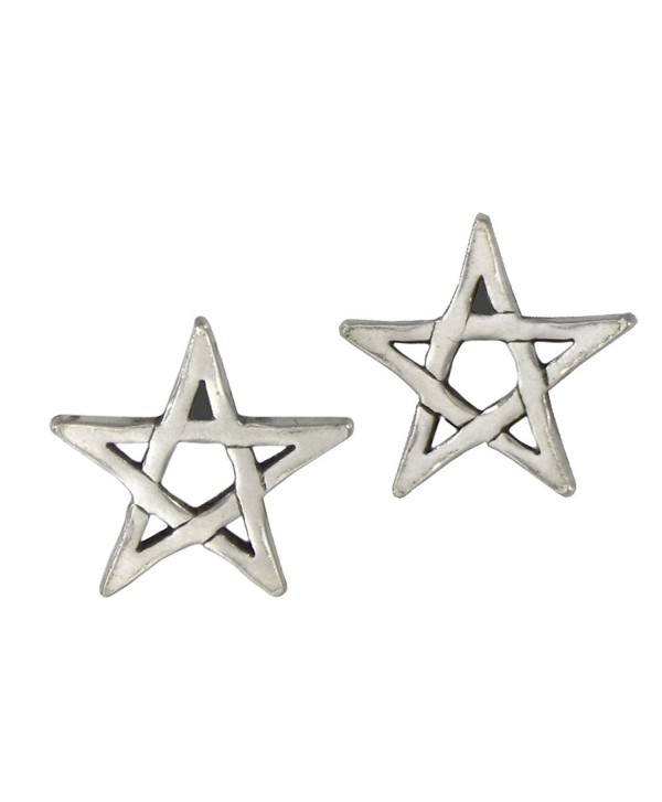 Sterling Silver Pentagram Star Post Earrings - CK1190OLWND