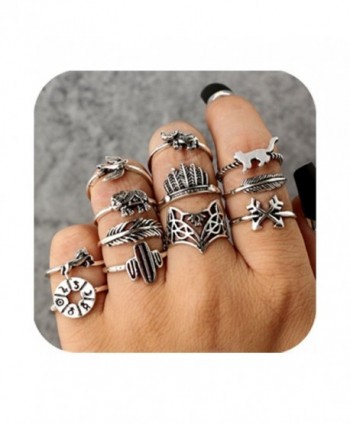 Cyntan Fashion Rings Set Boho Knuckle Stackable Rings Set For Women Girls - Style 2 - C4189WTH5CU