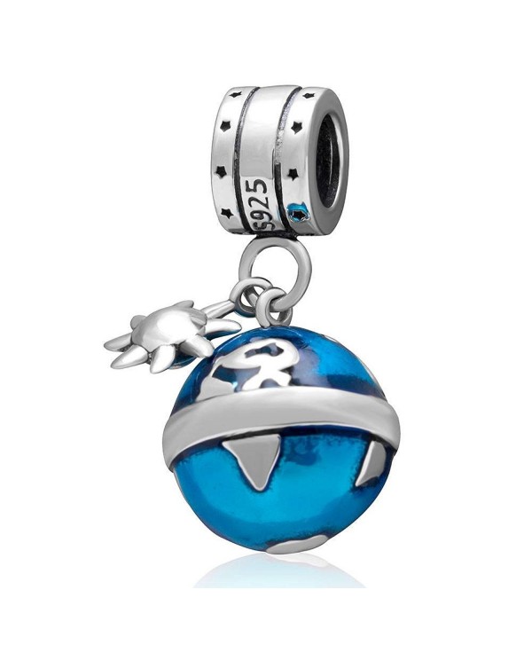 Choruslove Travel Around the World Ocean Blue Earth Charm Pendant Bead for Bracelet or Necklace - CR12JW9ZR2R