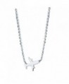 Helen de Lete Original Frosted Little Airplane 925 Sterling Silver Collar Necklace - C612NSFEJBW