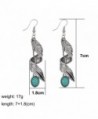 Sujarfla Imitation turquoise feather earrings in Women's Drop & Dangle Earrings