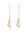 Women's Imitation Long Line Drop Dangle Earrings with Gold Leave - Rose Gold-04 - C1187GUTXAN