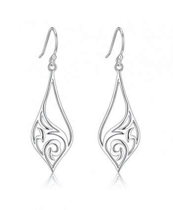 Highly Polished Sterling Silver Filigree Dangle Drop Earrings - New Arrival - CN17YCD24N7