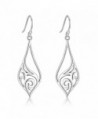 Highly Polished Sterling Silver Filigree Dangle Drop Earrings - New Arrival - CN17YCD24N7