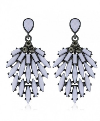 Sparkle Bargains Chandelier Cascading Resin and Crystal Women's Fashion Earrings - Gray - CX127YDMMUN