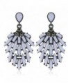 Sparkle Bargains Chandelier Cascading Resin and Crystal Women's Fashion Earrings - Gray - CX127YDMMUN