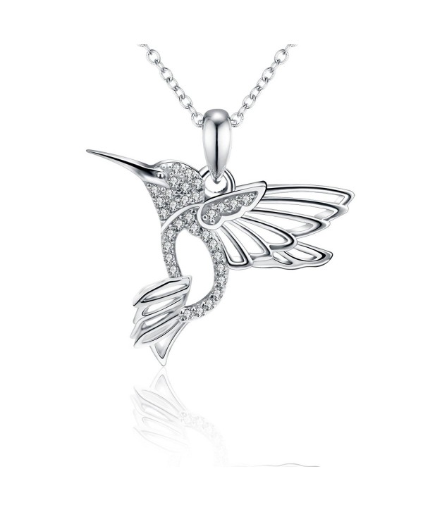 Zirconia Sterling Hummingbird Necklace Girlfriend - Hummingbird - C2183445NHK