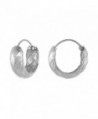 Sterling Silver Dainty Hinged Hoop Earrings Chevron Pattern- 9/16 inch - C211TA9YOIH