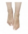Cross Chain Bead Link Barefoot Sandals Anklet (Sold As Pair) - CR12GTU2Z6D