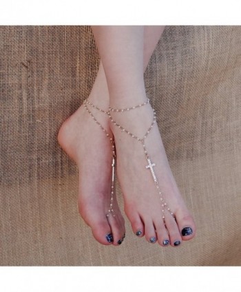 Cross Chain Barefoot Sandals Anklet in Women's Anklets