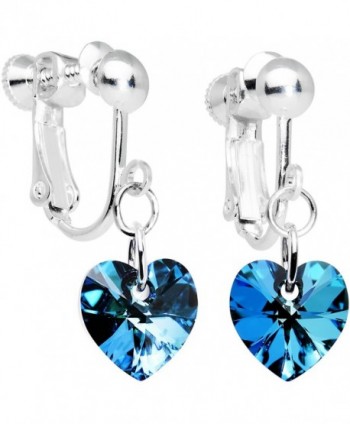 Body Candy Handcrafted Heart Clip Earrings Created with Swarovski Crystals - C91141ZXQML