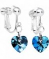 Body Candy Handcrafted Heart Clip Earrings Created with Swarovski Crystals - C91141ZXQML