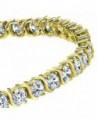 5mm 14K Gold Plated Sterling Silver "S" Shape Cubic Zirconia Tennis Bracelet - CF12O3LKRST