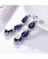 GULICX Zirconia Sappire Color Bracelet Earrings in Women's Jewelry Sets