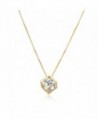 Diamond Pendant Necklace Crystal Zirconia - Cube with Diamond (Gold) - CZ189UISI6Z