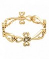 Rosemarie Collections Women's Religious Cross Stretch Bracelet - Gold - C812B0AJ4O7