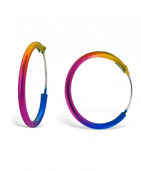 Cute Rainbow Coloured 1.5 cm Small Hoop Earrings - FREE Gift Pouch - CA11XTRKJKT