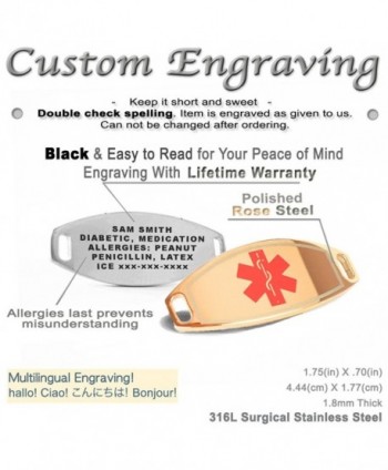 MyIDDr Medical Bracelets Women Engraving