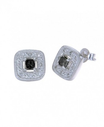 Sterling Silver Black Diamond Stud Earrings (3/4 cttw) - CP110W1RYTT