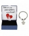 You Left Pawprints on My Heart Silver-Tone Crystal Adorned Paw Print Charm Bracelet Jewelry Box - CC12NSFA4KK