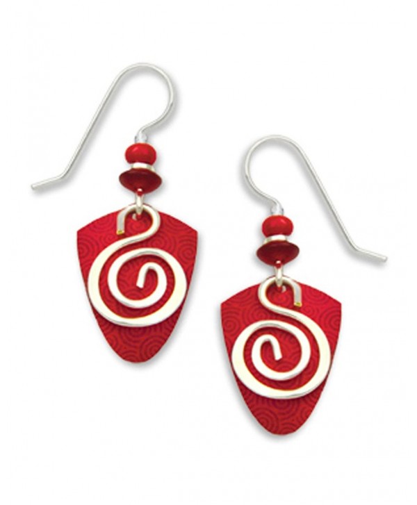 Adajio By Sienna Sky Red Silver-tone Spiral Overlay Earrings 7227 - CC11BM78GN5