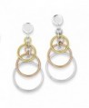 Sterling Silver Polished Flash Plated Circle Dangle Post Earrings - (1.5 in x 0.71 in) - CH12GPPP4YR