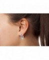NYC Sterling Zirconia Princess rhodium plated silver in Women's Hoop Earrings
