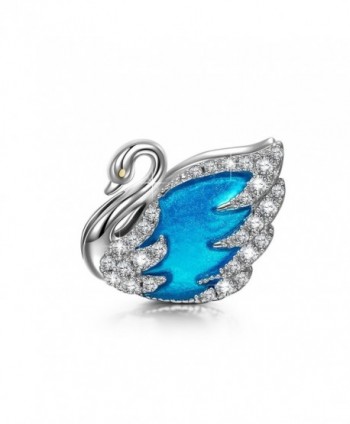 NinaQueen "Swan Princess" 925 Sterling Silver Lake Blue Enamel Hand-made Charms - CN12IDYGUPP