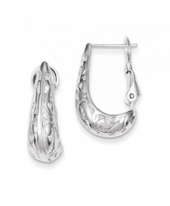 Sterling Silver Filigree J Hoop Earrings - CS11BTR16MV