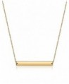 Bar Necklace Stainless Steel Gold Plated Adjustable with Engravable Bar Pendant(16Inch+2) - Yellow - CZ12O3O8UPH