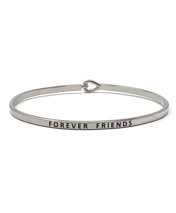 Forever Friends Inspirational Hook Bangle Bracelet - Rhodium - CU187UMTQCD