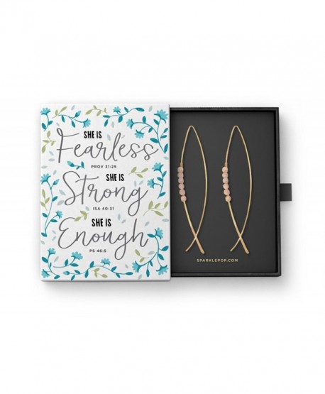 Christian Fish Earrings in "Fearless- Strong" Bible Verse Gift Box- 2.75 Inches - C2185GEL44L