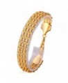 U7 Unisex Link Bracelet 10MM Wide Gold Plated Wrist Chain Bracelets 20CM Long - CR11VGHSO3X