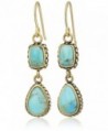 Barse Bronze and Turquoise Multi-Shape Drop Earrings - CL123JT02KN