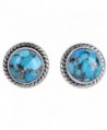 NOVICA Blue Reconstituted Turquoise .925 Sterling Silver Stud Button Earrings 'Cool Aqua Radiance' - CL12I3KFGIV