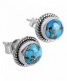 NOVICA Reconstituted Turquoise Sterling Earrings