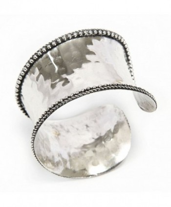 Rustic Style Cuff Bracelet Silver Tone - C5119NP9461