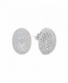 EVER FAITH 925 Sterling Silver Pave Cubic Zirconia Fashion Oval Shape Stud Earrings - 925 Sterling Silver Clear - CD120TLWMJ3