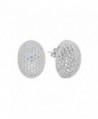 EVER FAITH 925 Sterling Silver Pave Cubic Zirconia Fashion Oval Shape Stud Earrings - 925 Sterling Silver Clear - CD120TLWMJ3