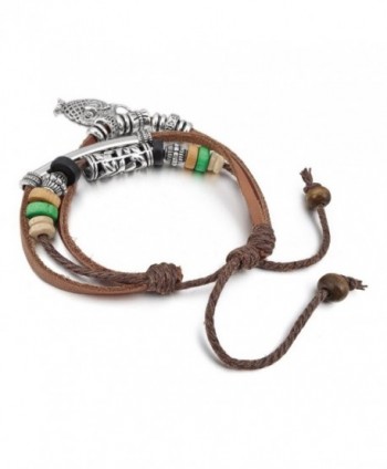 INBLUE Genuine Leather Bracelet Adjustable in Women's Wrap Bracelets