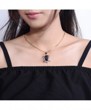 Turtle Pendant Necklace Zirconia Jewelry