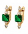 YAZILIND Women Vogue 18K Gold Plated Cubic Zirconia CZ Square Crystal Stud Earrings For Women Girls - Green - C312KUTZVH9