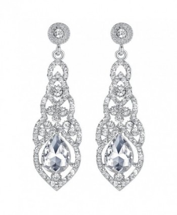 mecresh Crystal Teardrop Earrings Bridemaid - A-Clear - CI12MAJ9FG6