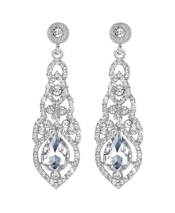 mecresh Crystal Teardrop Earrings Bridemaid - A-Clear - CI12MAJ9FG6