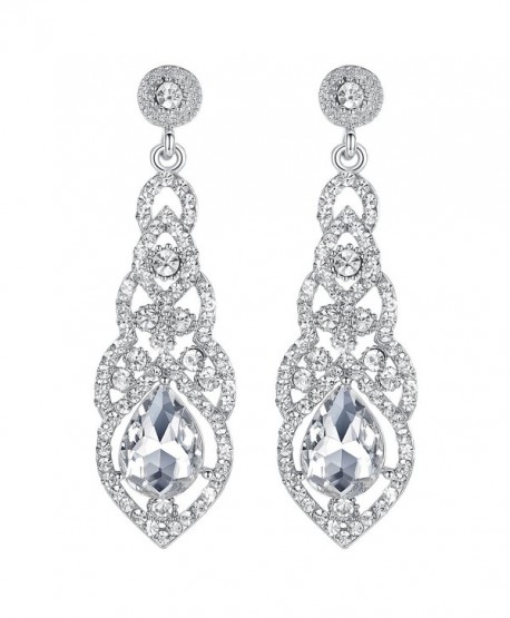 mecresh Crystal Teardrop Earrings Bridemaid - A-Clear - CI12MAJ9FG6