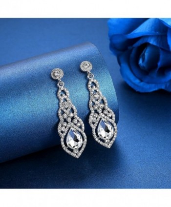 mecresh Crystal Teardrop Earrings Bridemaid in Women's Drop & Dangle Earrings