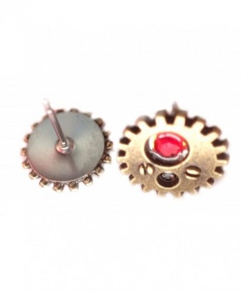 Bronze earrings crystal steampunk gearrings in Women's Stud Earrings
