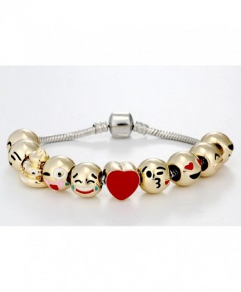 Emoticon Charms Bracelet Plated Interchangeable