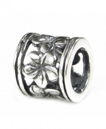 Sterling Silver Frangipanni Hawaiian Flower Pandora Style European Bead Charm - C2114CNBO85