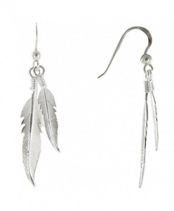 Les Poulettes Jewels - Earrings Two Feathers Sterling Silver - CX11FW28MUN